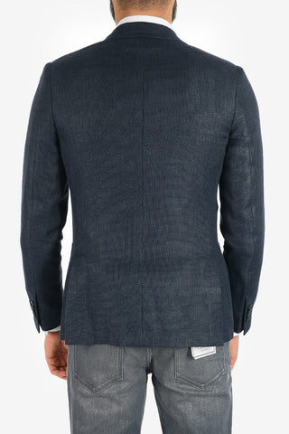 ZZEGNA Pin Check Two Button Notch Lapel Blazer
