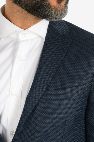 ZZEGNA Pin Check Two Button Notch Lapel Blazer