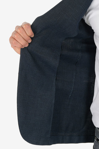 ZZEGNA Pin Check Two Button Notch Lapel Blazer