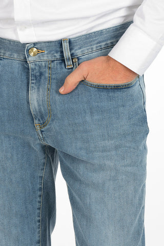 ZZEGNA Stretch Cotton Skinny Fit Jeans with Belt Loops 16 cm