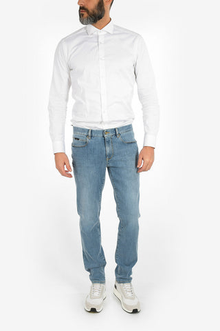 ZZEGNA Stretch Cotton Skinny Fit Jeans with Belt Loops 16 cm