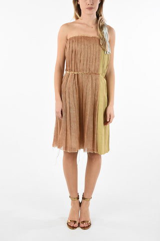 Mini Dress in Lino a Balze