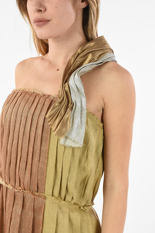 Mini Dress in Lino a Balze