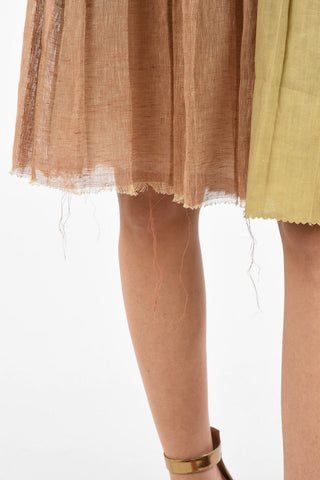Mini Dress in Lino a Balze