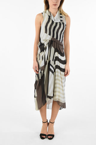 Silk Asymmetrical TORNADO Midi Dress