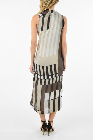 Silk Asymmetrical TORNADO Midi Dress