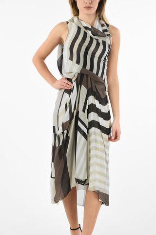 Silk Asymmetrical TORNADO Midi Dress