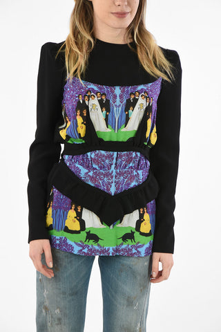 MM1 Printed Sweater with zip back closure