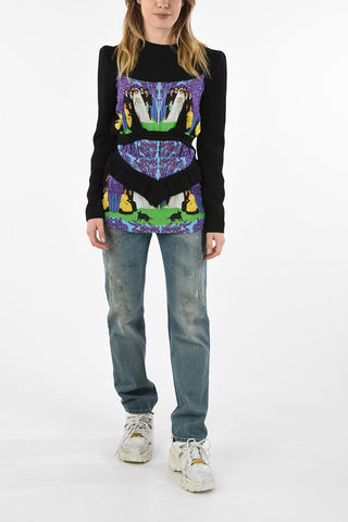 MM1 Printed Sweater with zip back closure