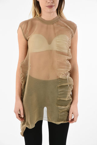 Tulle Sleeveless Oversized ABSTRACT Top