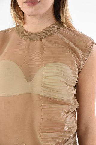 Tulle Sleeveless Oversized ABSTRACT Top