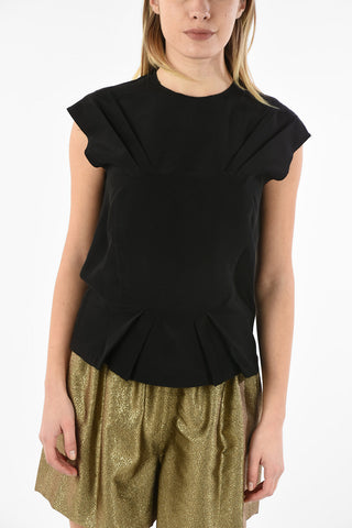 MM0 Top in Seta con Chiusura zip sul Retro