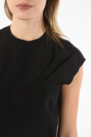 MM0 Top in Seta con Chiusura zip sul Retro
