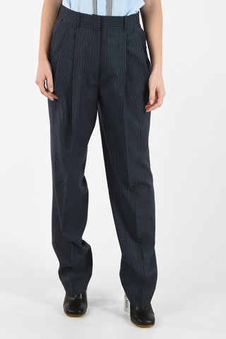 MM4 High waist striped double pleats palazzo pants
