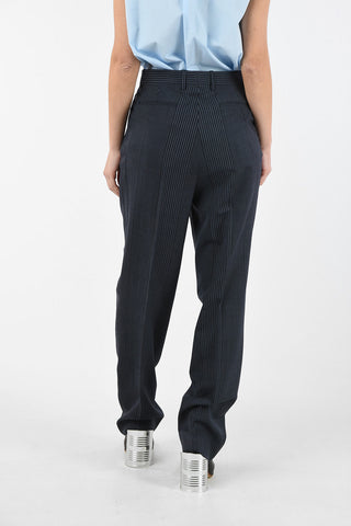 MM4 High waist striped double pleats palazzo pants