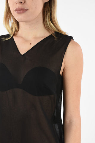 MM1 V-neck sheer dress