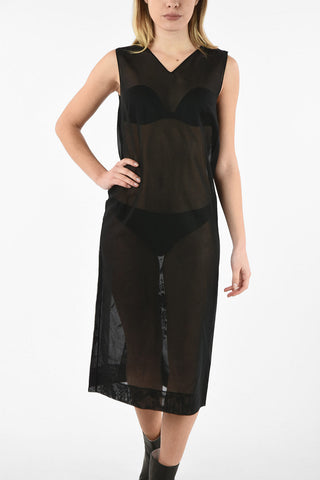 MM1 V-neck sheer dress