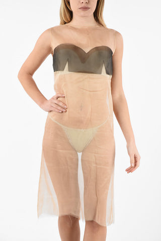 Back Closure Sheer Dress