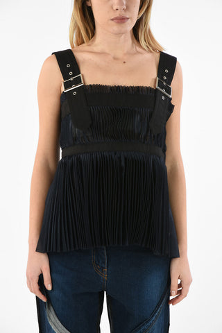 Pleated Top with Adjustable Shoulder Straps