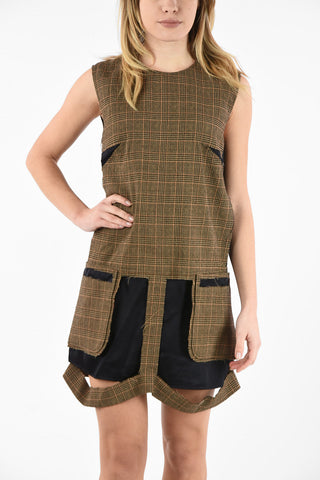 MM1 district Check Mini Tunic Dress with Zip Back Closure