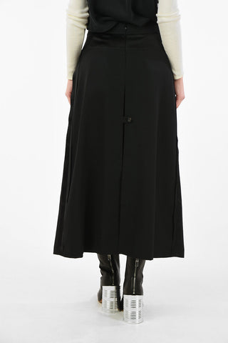 MM4 Virgin Wool Maxi Skirt with Front Pocket