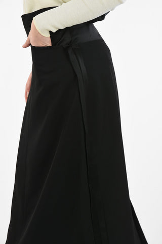 MM4 Virgin Wool Maxi Skirt with Front Pocket