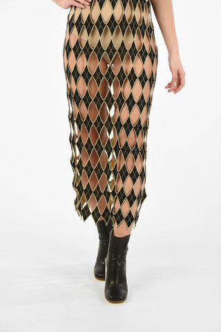 MM0 Lurex Argyle Cut Out Maxi Dress