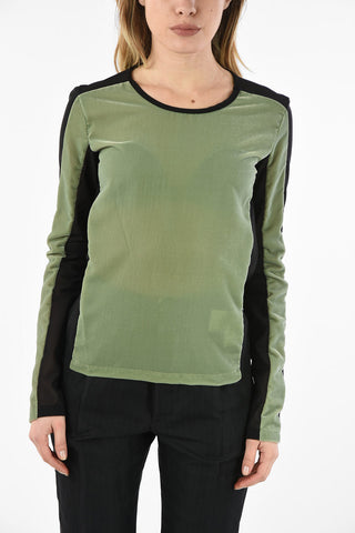 MM6 Chenille Long Sleeve T-shirt with Back Sheer