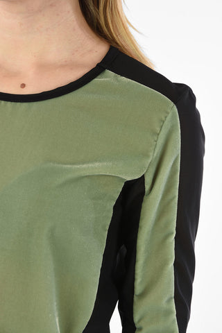 MM6 Chenille Long Sleeve T-shirt with Back Sheer
