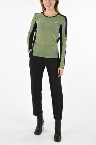 MM6 Chenille Long Sleeve T-shirt with Back Sheer