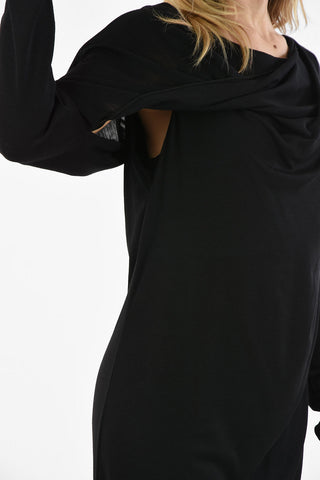 MM4 Vestito Midi Drappeggiato in Lana e Seta 