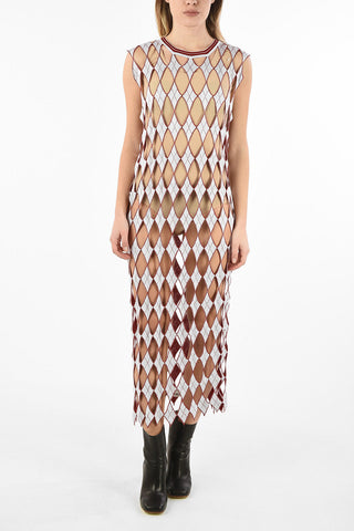 MM0 Lurex Argyle Cut Out Maxi Dress