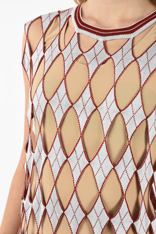 MM0 Lurex Argyle Cut Out Maxi Dress