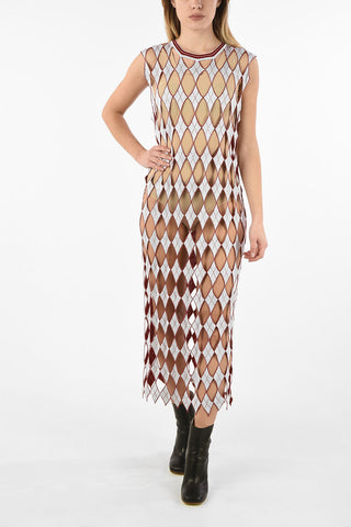 MM0 Lurex Argyle Cut Out Maxi Dress