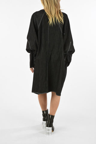 MM6 Knee Length Denim Tunic Dress with Batwing Sleeve