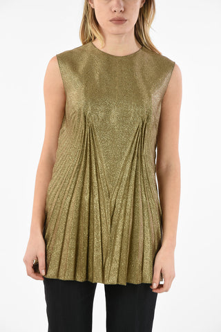 MM0 Lurex Accordion Top with Zip Back Closure