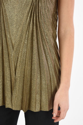 MM0 Lurex Accordion Top with Zip Back Closure