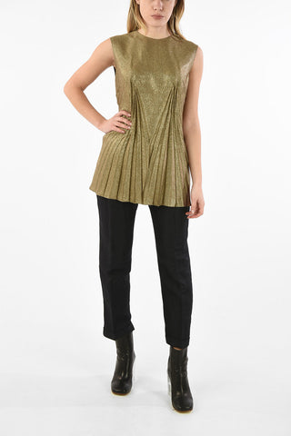 MM0 Lurex Accordion Top with Zip Back Closure
