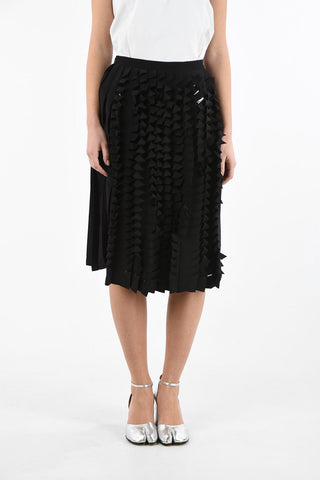MM0 Silk Open Work Skirt with Side Zip Closure