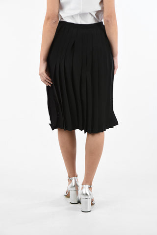 MM0 Silk Open Work Skirt with Side Zip Closure
