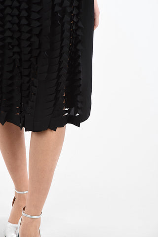 MM0 Silk Open Work Skirt with Side Zip Closure