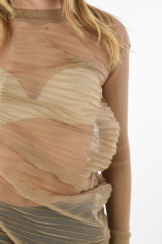 Tulle Asymmetrical ABSTRACT BIKER Crew-Neck Sweater