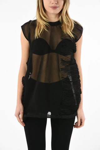 Tulle Sleeveless Oversized ABSTRACT Top