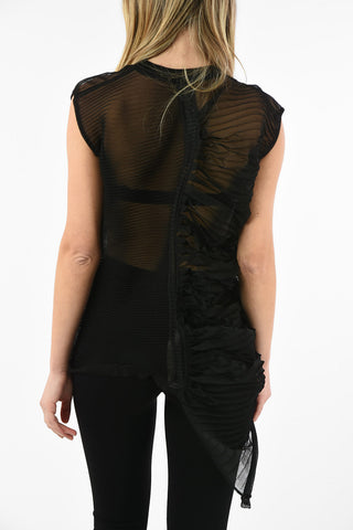 Tulle Sleeveless Oversized ABSTRACT Top