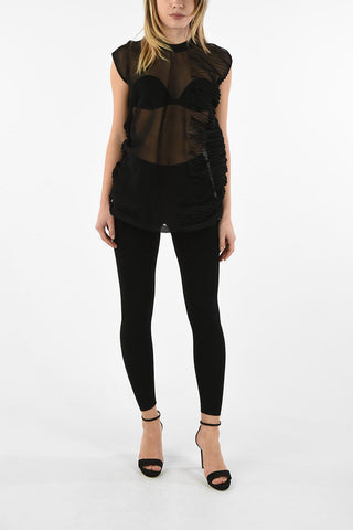 Tulle Sleeveless Oversized ABSTRACT Top
