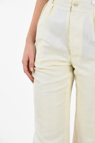 MM0 High Waist Flax and Silk cuffed hem trousers