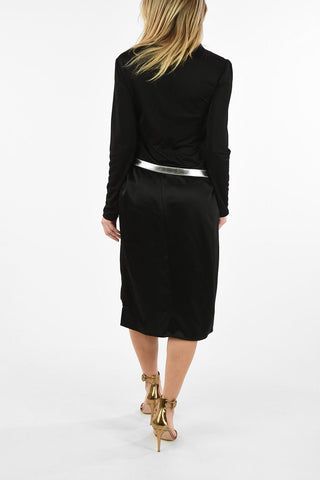 Asymmetrical Long Sleeve Midi Dress