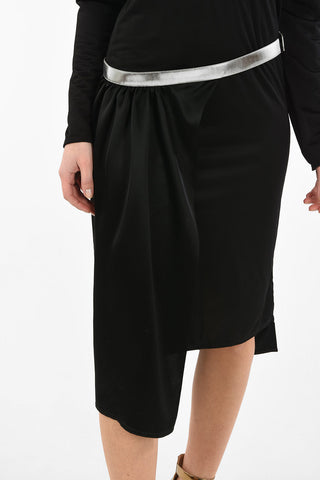 Asymmetrical Long Sleeve Midi Dress