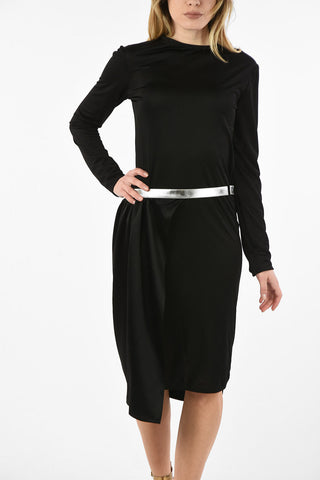 Asymmetrical Long Sleeve Midi Dress