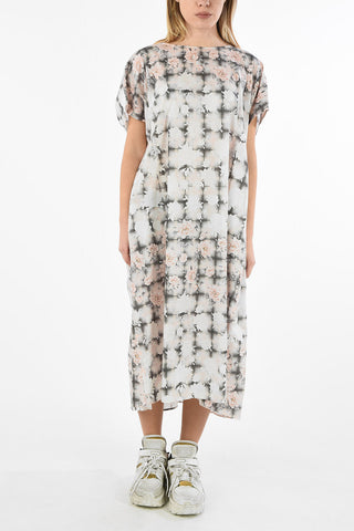 MM6 Floral-print Oversize Maxi Tunic Dress with with Front Pocket